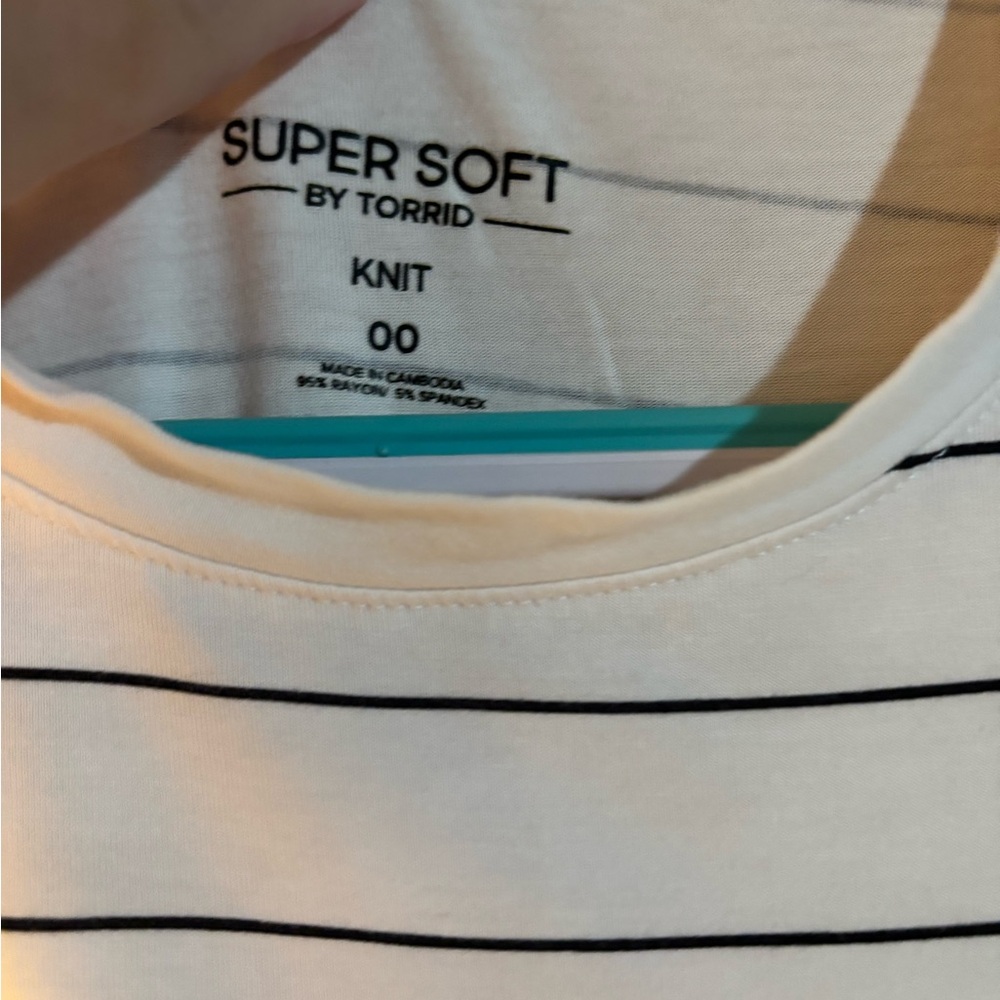 Torrid Cream and Black Striped Top